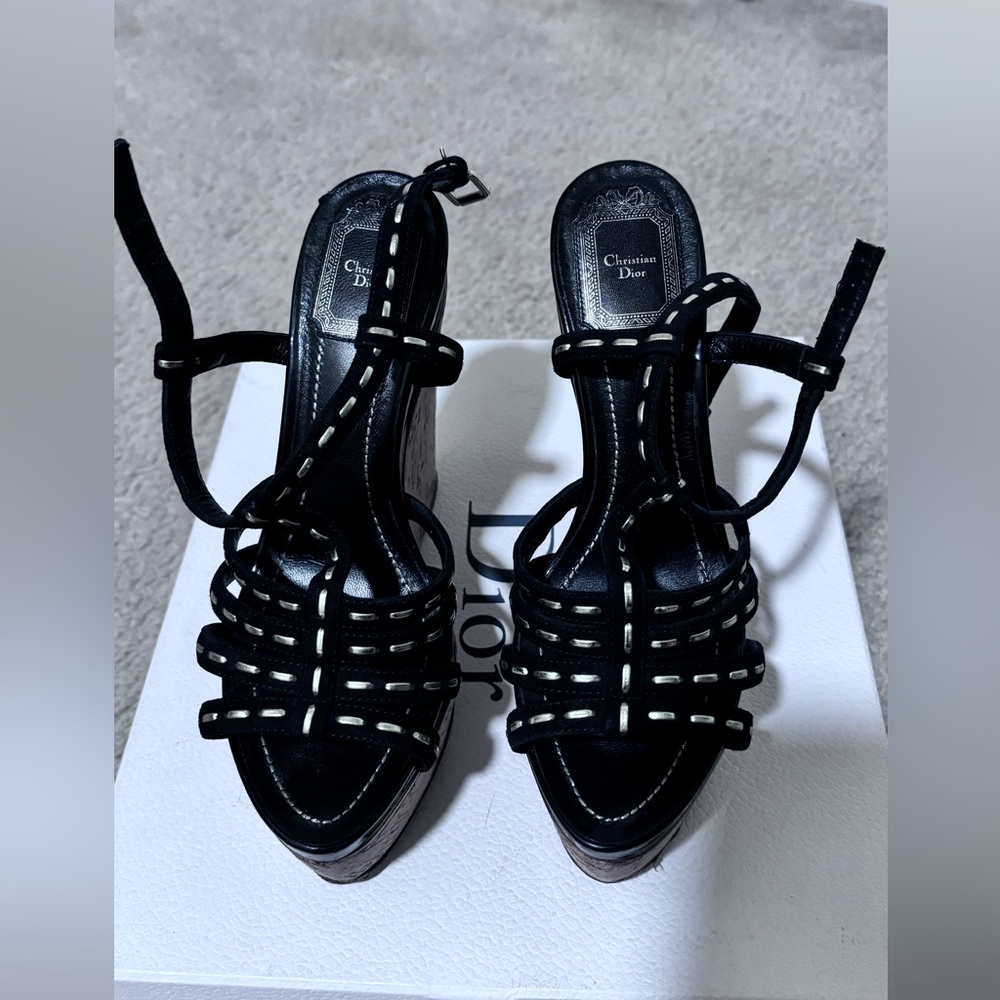 Christian Dior cork wedges